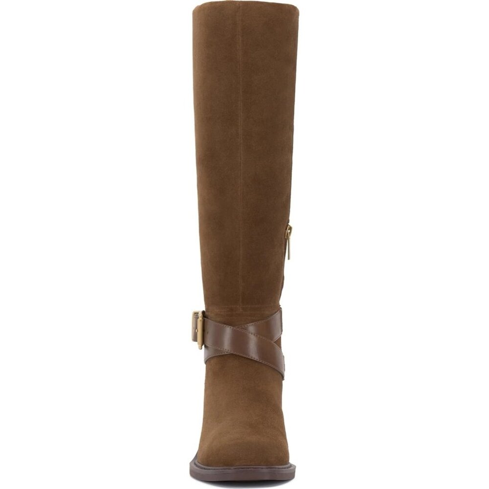 🆕 VINCE CAMUTO Gini Tall Knee High Riding Boot 7.5 Brown Suede - Picture 4 of 15
